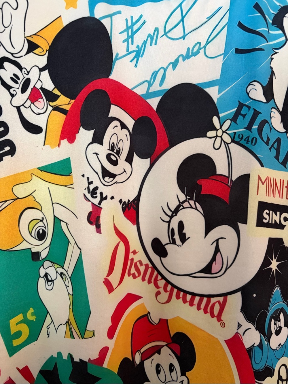 Disney Multi-Color Minnie & Classic Characters Fit-and-Flare Dress with Teal Tie - Picture 4 of 7